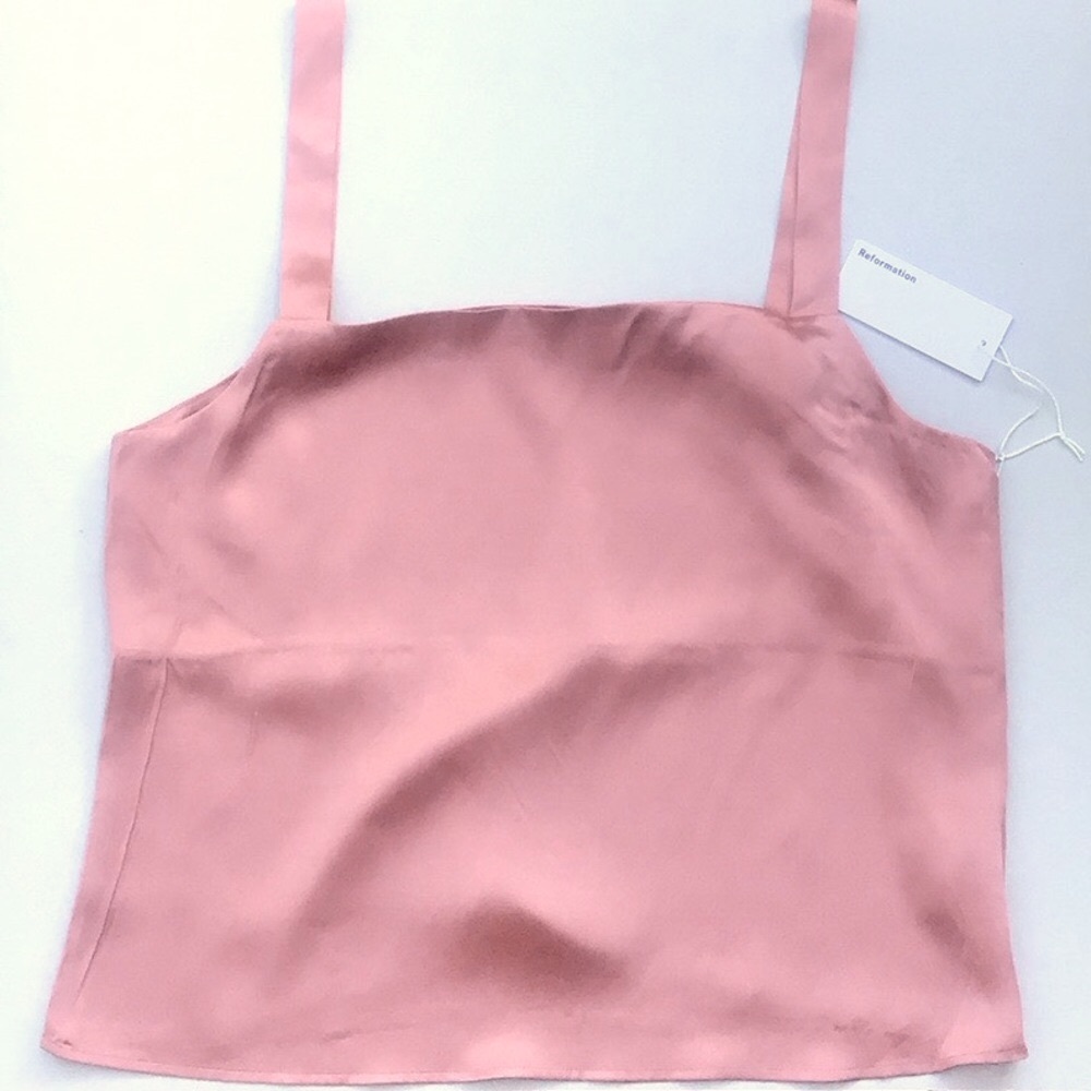 Reformation Juliana silk rosy sleeveless top